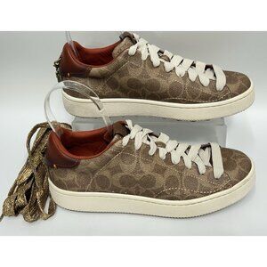 NEW COACH High Line Low Top Sneakers Women's Size 8B Brown G2745 Signature Shoes